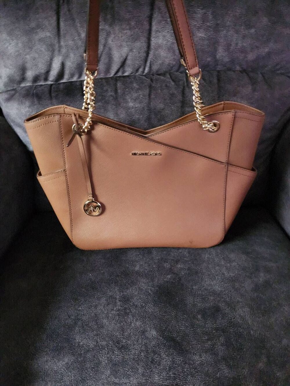MICHAEL KORS JET SET LARGE CHAIN SHOULDER TOTE BAG (R)